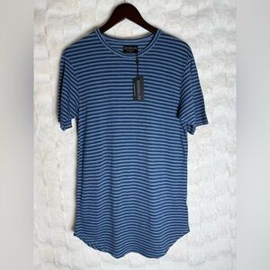 Goodlife Men's Blue Striped Short Sleeve Tee